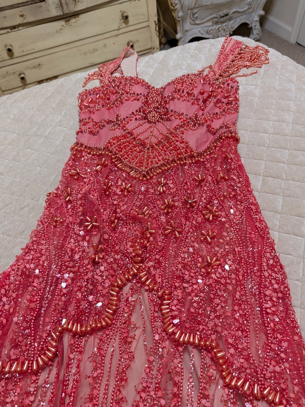 Source Unknown Pink Beaded Maxi Dress